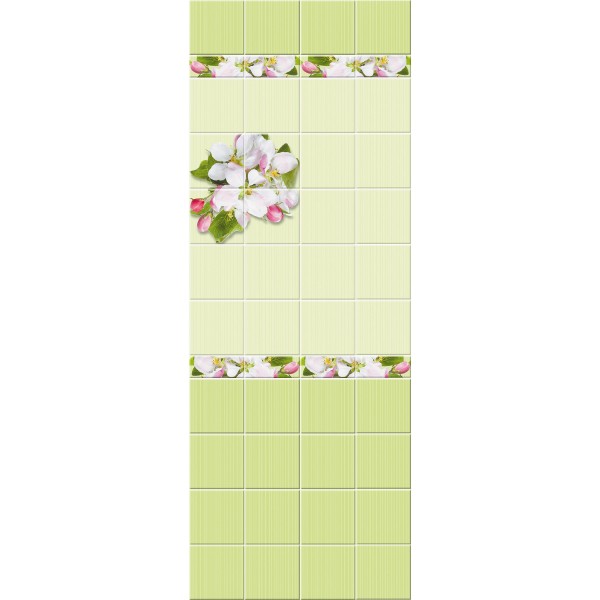 Фото Панель пвх unique яблоневый цвет зеленый(фон)