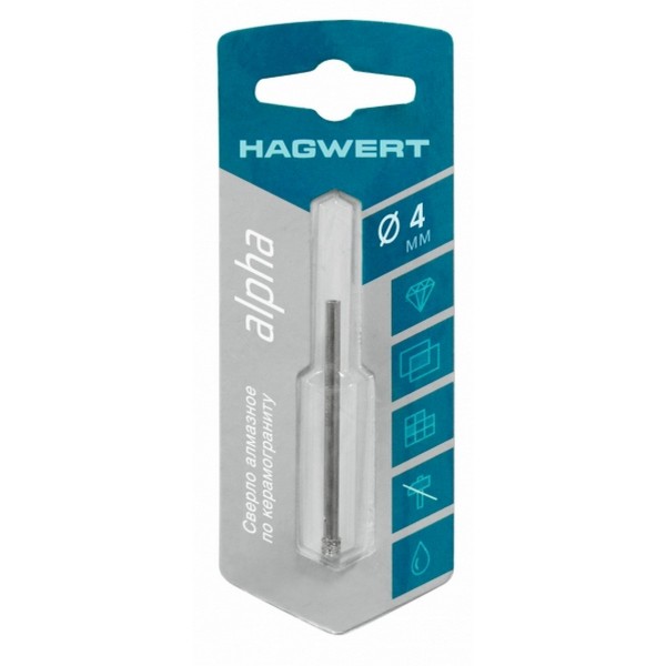 Фото Сверло алмазное по керамограниту и керамике 4мм hagwert 576204