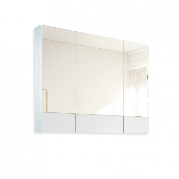 Фото Зеркало-шкаф соната 90 3д. белый глянец