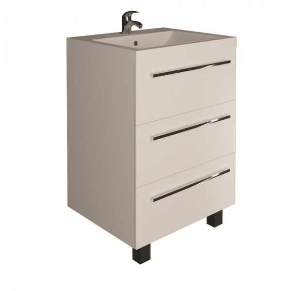 Фото Тумба соната 58н 3в.я. белый глянец