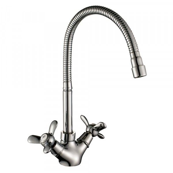 Фото Смеситель для кухни rossinka с  гибким изливом q02-75 хром