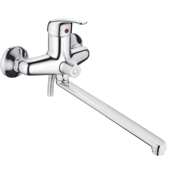 Фото Смеситель для ванны универсальный  mitte economic ecn02bl с душевым набором хром