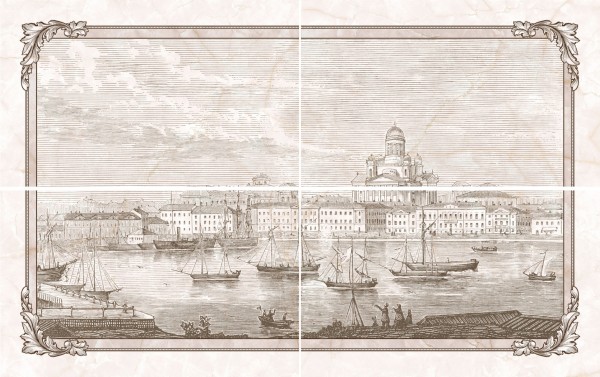 Фото Декор керамический classic gt 80*50 панно из 4 плит 10301002059