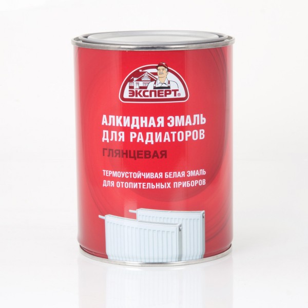 Фото Эмаль алкидная для радиаторов 0,9кг /эксперт/