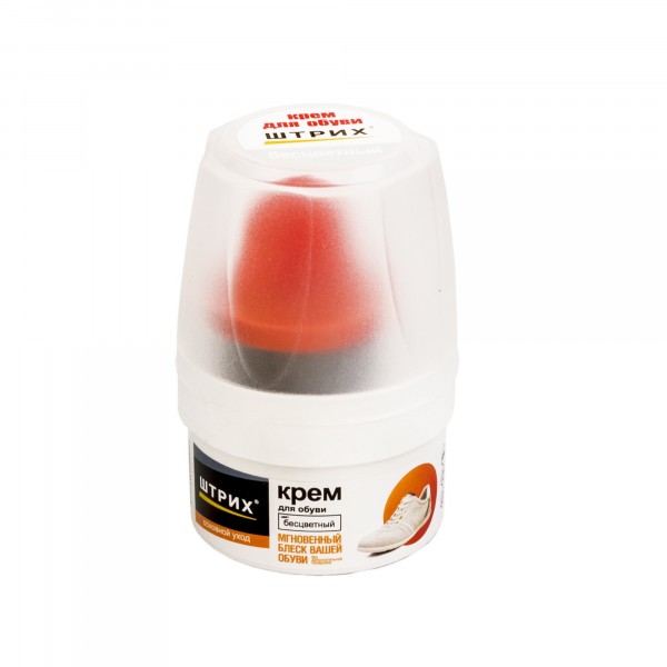 Фото Крем для обуви с губкой 60мл бесцветный штрих 91074118