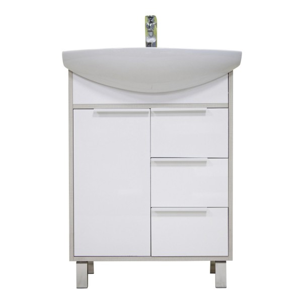 Фото Тумба без умывальника акватон рико 65см белый/ясень фабрик 1a213301rib90