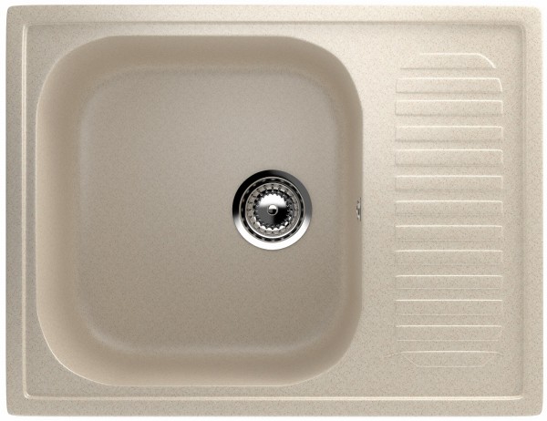 Фото Мойка накладная ulgran u-202-328 50х64 прямогуольная с полкой песок