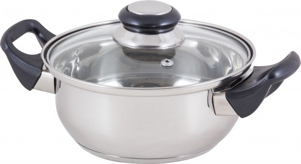 Фото Кастрюля 1,4л mallony нжс, стеклянная крышка, бакелитовые ручки bak-01