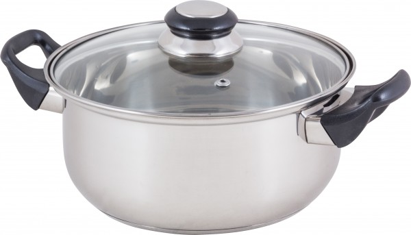 Фото Кастрюля 2,8л mallony нжс, стеклянная крышка, бакелитовые ручки bak-03