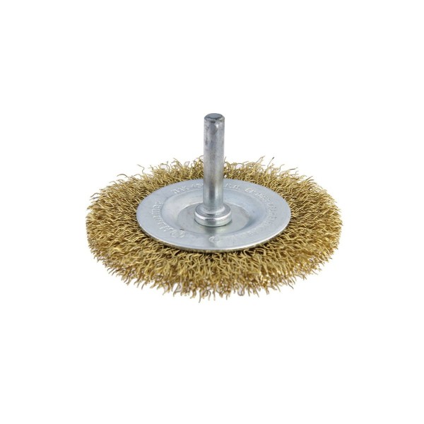 Фото Щетка для дрели плоская 75мм d6 стальная гофрир., с хвост., hammer flex 207-207