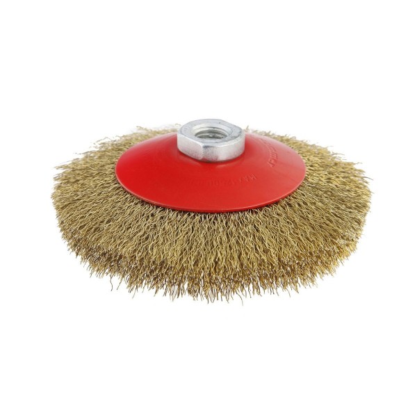 Фото Щетка для мшу плоская 125мм m14 стальн. гофр. проволока, мягкая, hammer flex 207-108