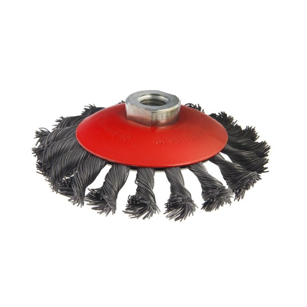 Фото Щетка для мшу плоская 125мм m14 витая стальн. проволока, жесткая, усил.кольцом, hammer flex 207-113