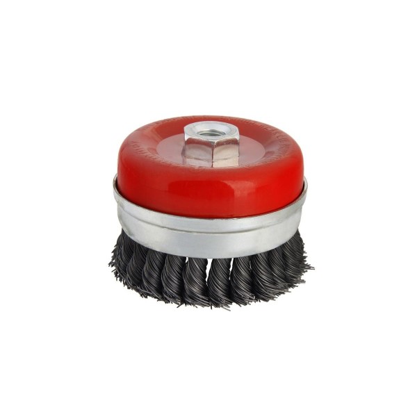 Фото Щетка для мшу чашка 75мм m14 витая стальная проволока жёсткая, усил.кольцом, hammer flex 207-110