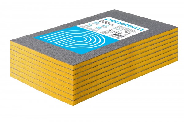 Фото Порилекс евроблок нпэ л звукоизоляция стен, цвет желто-серый, размер листа 30 х 600 х 1000 мм