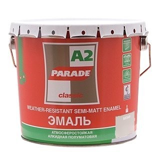Фото Эмаль parade a2 0,75л белая п/матовая, база с