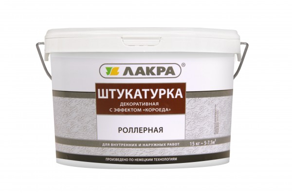 Фото Штукатурка роллерная декоративная с эффектом короеда 15кг белый /лакра/