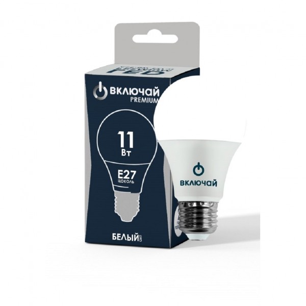 Фото Лампа светодиодная включай premium 1007803 e27 груша 11вт 4000к