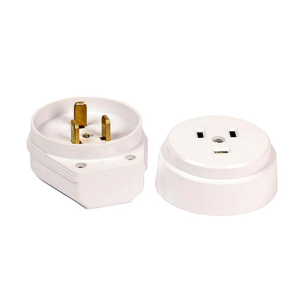 Фото Разъем для плиты 32а 250в 2p+pe оу пластиковый белый sbe-is1-250-p smartbuy