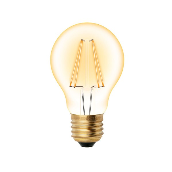 Фото Лампа светодиодная uniel vintage led-a60-6w/golden/e27 glv21go е27 груша {133}вт2200к