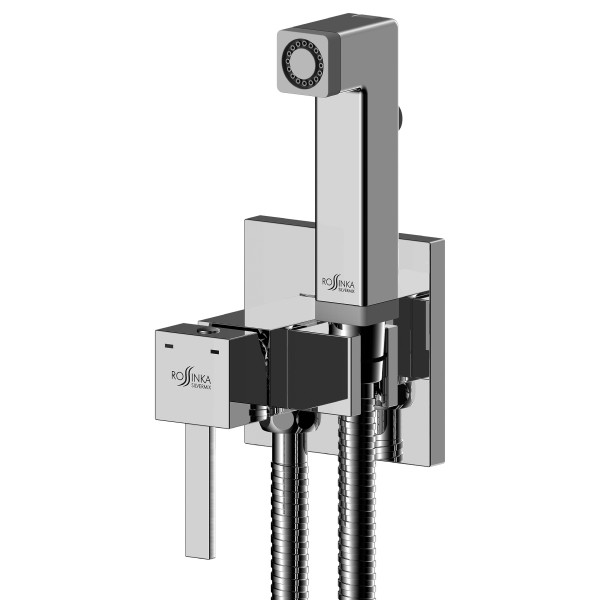 Фото Смеситель rossinka x25-53 с гигиеническим душем встраиваемый