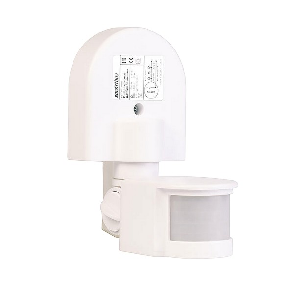Фото Датчик движения инфракрасный настенный 1200вт, до 12м, ip44 sbl-ms-008 smartbuy