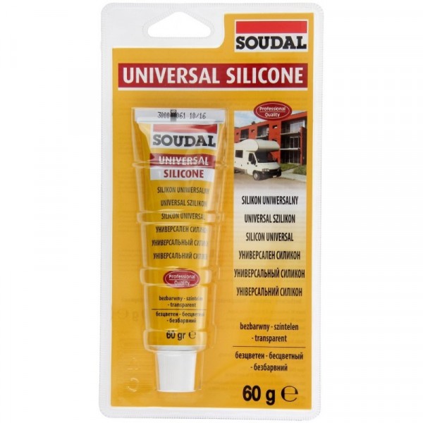 Фото Герметик силиконовый soudal универсальный 60 гр., бесцветный