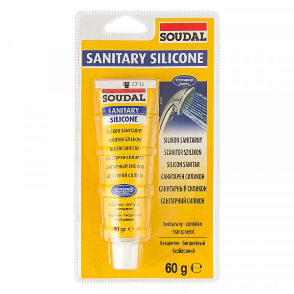 Фото Герметик силиконовый soudal санитарный 60г. бесцветный