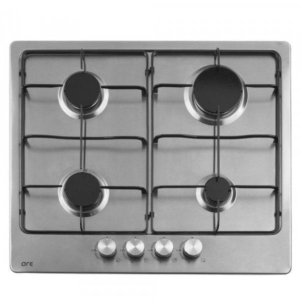 панель варочная газ нерж сталь ore lga60 4 конфорки стальные решетки газ-контроль