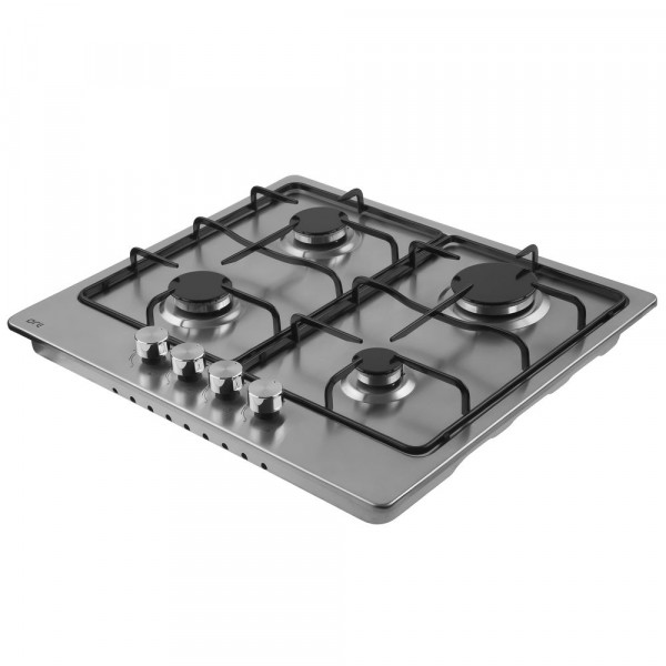 панель варочная газ нерж сталь ore lga60 4 конфорки стальные решетки газ-контроль