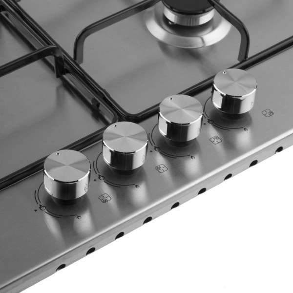 панель варочная газ нерж сталь ore lga60 4 конфорки стальные решетки газ-контроль