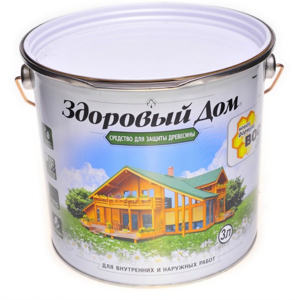Фото Деревозащитное средство здоровый дом 3,0л еловая зелень