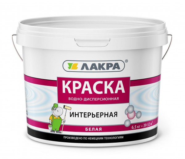 Фото Краска лакра интерьерная белая 6,5кг