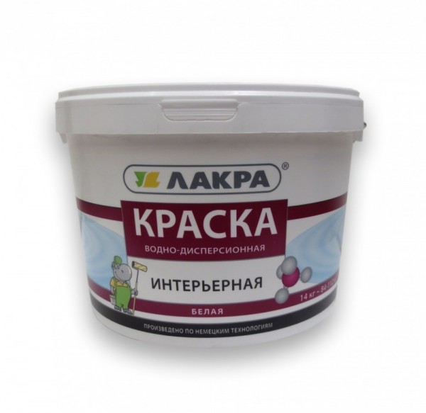 Фото Краска лакра интерьерная белая 14кг