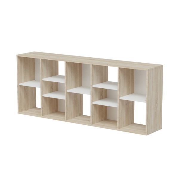 Фото Стеллаж аркет 1800х338х740 (дуб сонома+белый)