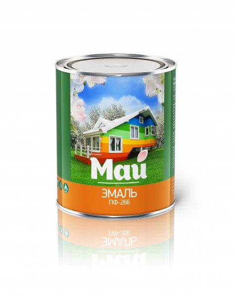 Фото Эмаль пф-266 для пола желто-коричневая май, банка 1,9 кг