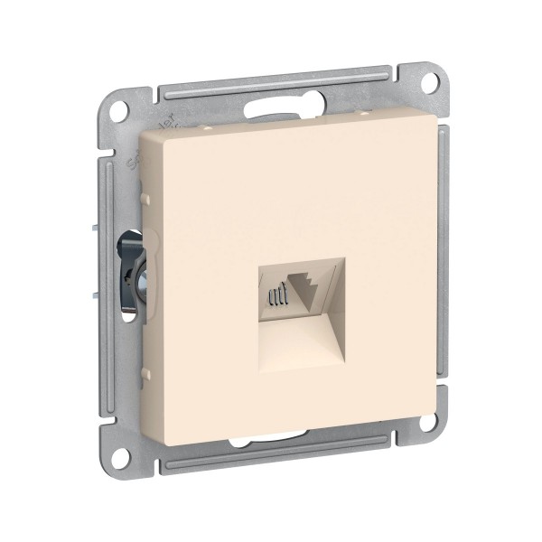 Фото Розетка atlasdesign телефонная rj11 механизм бежевый atn000281