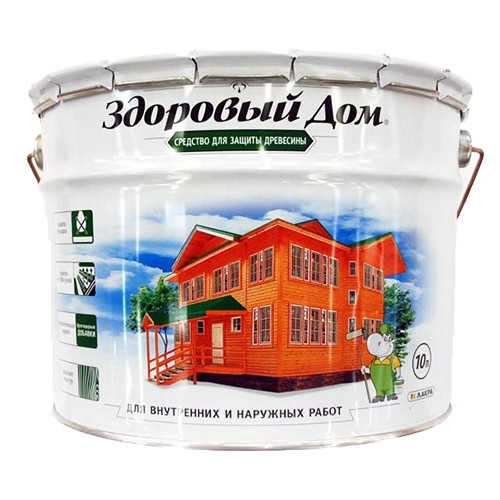 Фото Деревозащитное средство здоровый дом 10,0л махагон