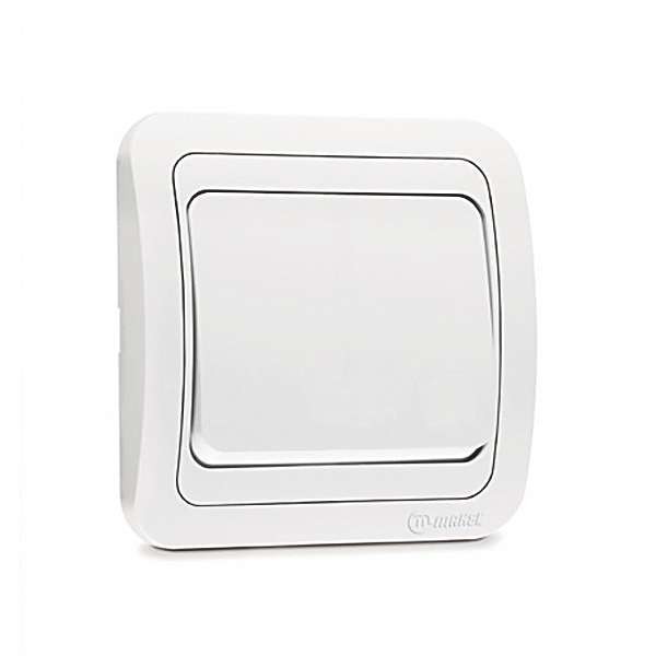 Фото Выключатель 1клав. makel mimoza скрытый оконечный с рамкой, белый, 12001