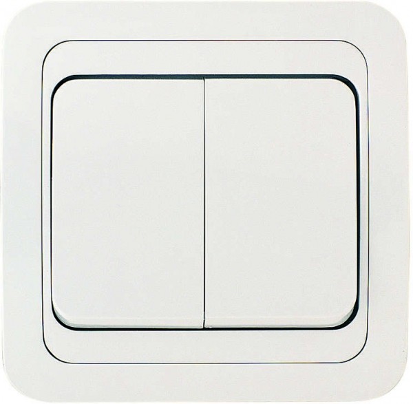 Фото Выключатель 2клав. makel mimoza скрытый оконечный с рамкой, белый, 12003