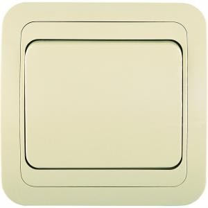Фото Выключатель 1клав. makel mimoza скрытый оконечный с рамкой, кремовый, 25001