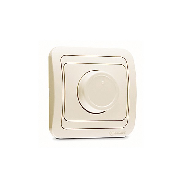 Фото Диммер механический makel mimoza 60-600вт скрытый оконечный с рамкой, кремовый, 25011