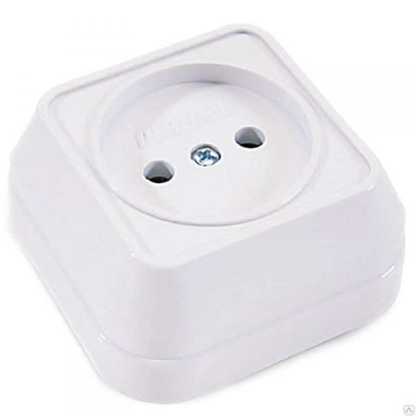 Фото Розетка 1-ая Makel наружная серия, без заземления белая, 45102