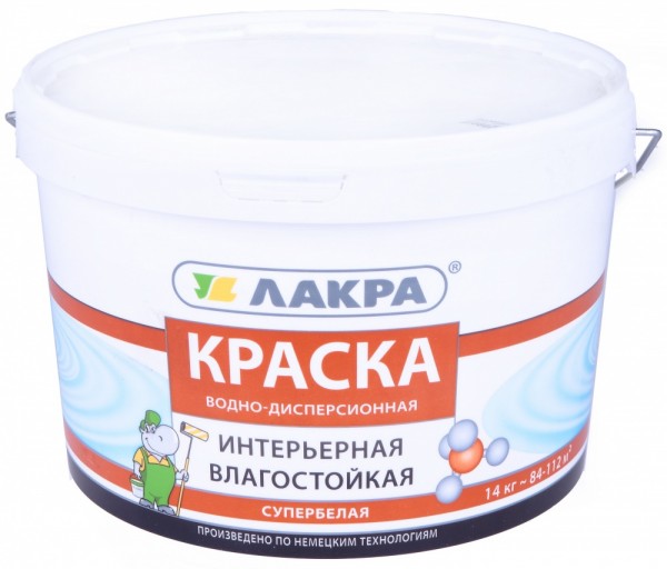 Фото Краска лакра интерьерная влагостойкая супербелая 14кг