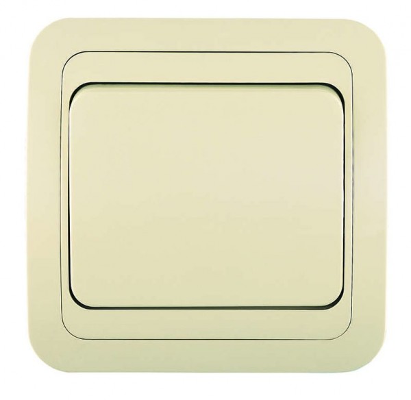 Фото Выключатель 1клав. makel mimoza скрытый проходной с рамкой, кремовый, 25005