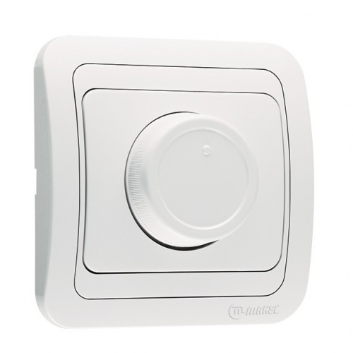 Фото Диммер механический makel mimoza 60-1000вт скрытый оконечный с рамкой, белый, 12093
