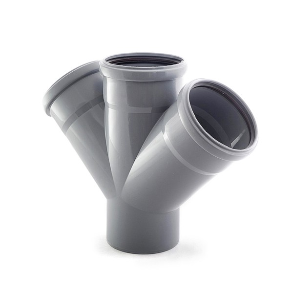 Фото Крестовина канализационная одноплоскостная 110/110/110/45°