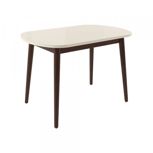 Фото Стол раздвижной leset акра 1р, венге, стекло кремовое