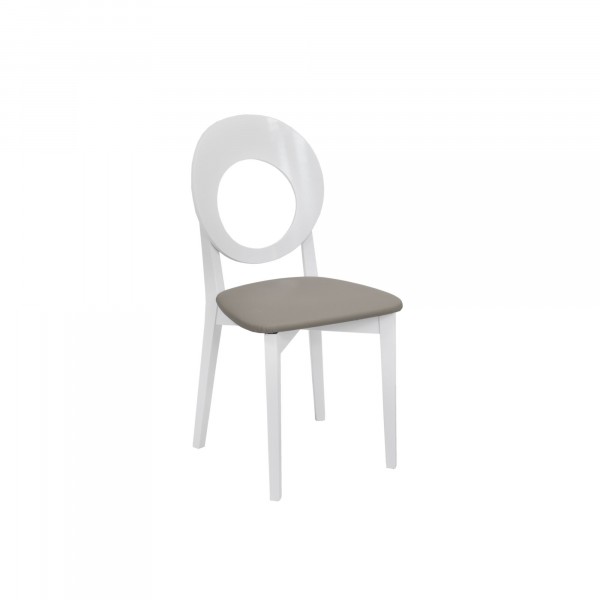 Фото Стул leset хьюстон, белый лак, обивка экокожа 526