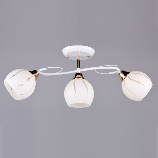 Фото Люстра потолочная россвет рс20054 wt+fg/3c е27 3x60вт