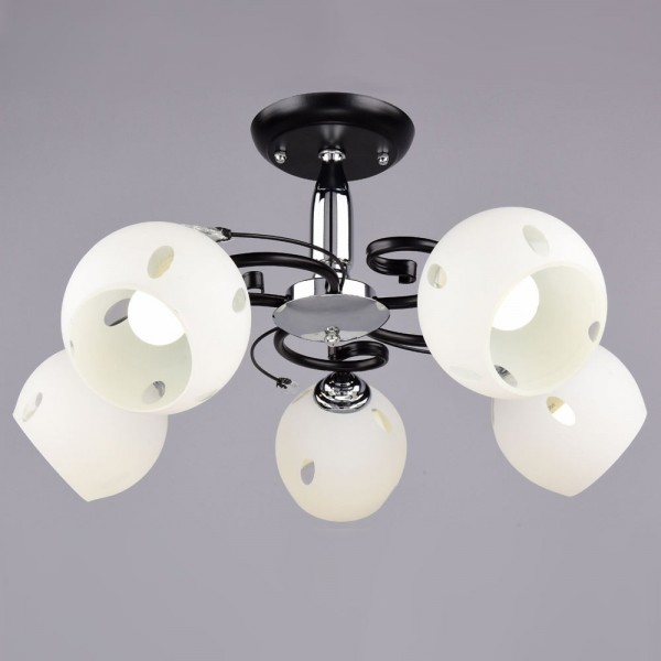 Фото Люстра потолочная россвет рс20152 bk+cr/5c е27 5x60вт